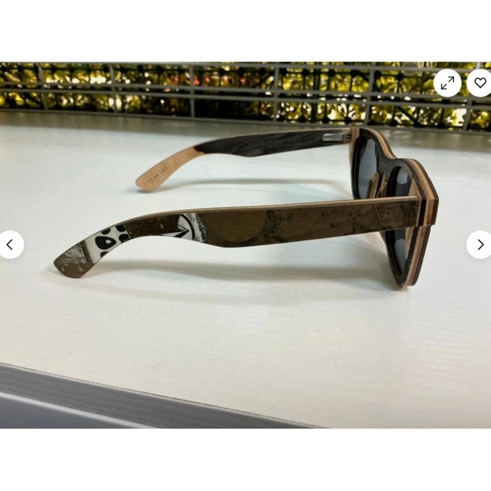 Woodzee Recycled Skateboard Sunglasses Size 53-24-147 (Malibu) LtGrnTreCamo - Picture 3 of 4